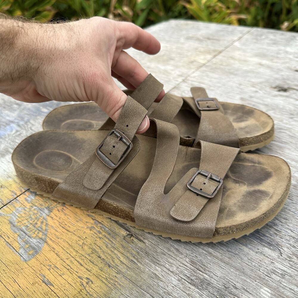 Bjorndal Sandals Women’s 6 Tan Brown Leather Thong Slip On Boho Comfort